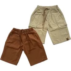 Kit Bermuda MAURICINHO + CARGO Infantil e Juvenil Masculino em Sarja com Elástico