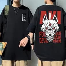 Camiseta Oversized 100% Algodão Unissex Kon Chainsaw Man Anime Japonês Coreano Anime Scape