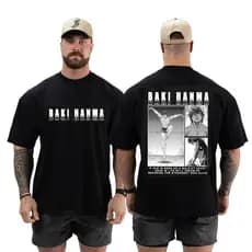 Camiseta Oversized Academia Anime Japonês Estampada Yujiro Baki Hanma Maromba Fitness  Algodão Qualidade Anime Scape