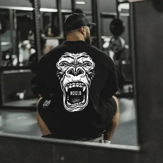 Camiseta Oversized Gorila Houls Larga Streetwear  100% Algodão Alta Qualidade Anime Scape
