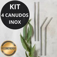 Kit 4, 8 Canudos Inox Reutilizáveis Sustentáveis Ecológicos Laváveis Portáteis Achei Online