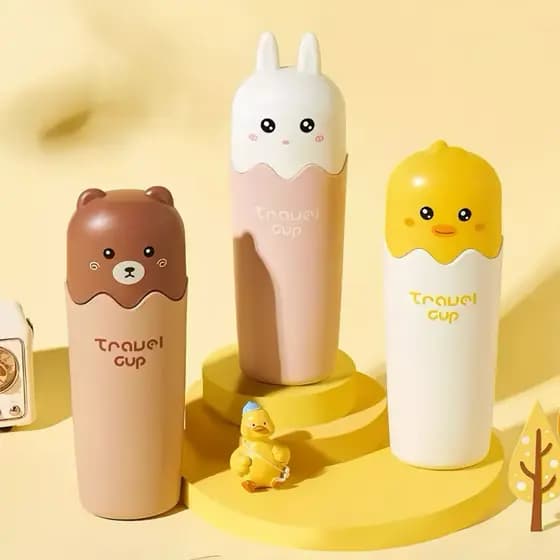 Porta Escova de Dentes de Plástico Resistente e Higiênico Com Formato e Estampas de Animais