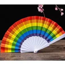 Leque Colorido Arco-íris Para Festa Dança Carnaval Decoração
