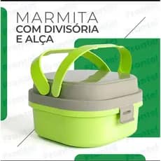 Pote Hermético Marmita Fit Com Alça e Divisórias Prática Plasvale Adulto e Infantil Cores Sortida