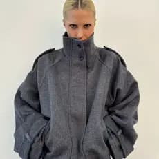 Feminino Casual solto gola alta jaqueta casaco temperamento All-Match estilo curto enviado dentro do dia