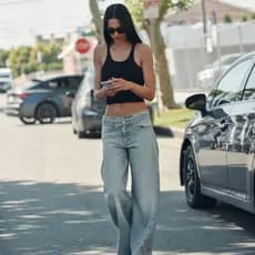Gato lavado bigode Jeans de cintura baixa moda feminina Casual elegante em linha reta perna larga Denim feminino 5.17