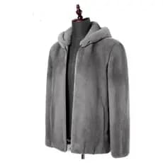 Estilo europeu americano masculino com capuz vison-como casaco inverno engrossado solto ambientalmente amigável pelúcia