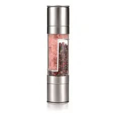 Moedor De Pimenta E Sal Grosso Gourmet 2 Em 1 Manual Duplo Aço Inox Premium Triturador Temperos E Especiarias