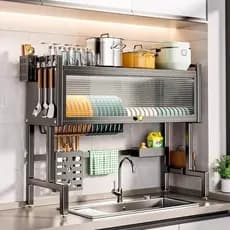 Envio SP  Escorredor De Louças Organizador De Pia De Cozinha Bancada Para Cozinha Prateleira Porta L65/85/cm