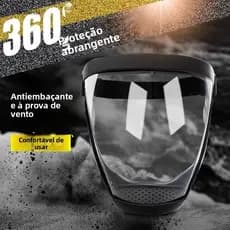 Máscara facial reutilizável com proteção  Proteção ativa Protetor facial híbrido completo Acrílico Esportes Ciclis