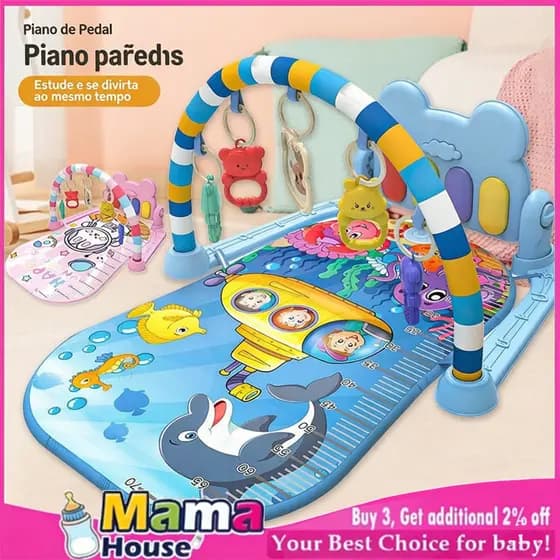 Tapete Emborrachado Para bebê Teclado Musical Infantil Tapete Educativo Para Bebê Piano Interativo Musical