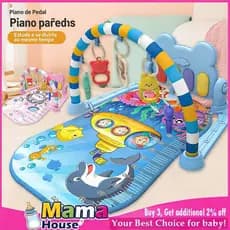 Tapete Emborrachado Para bebê Teclado Musical Infantil Tapete Educativo Para Bebê Piano Interativo Musical