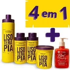 Kit 4x1 Lisoterapia Progressiva Sem Formol Shampoo Condicionador Máscara Blow Girl - CONTEM VARIAÇÃO