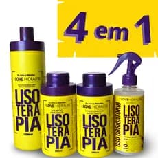 Kit Lisoterapia 4 Passos Progressiva Sem formol Shampoo Condicionador Protetor- CONTÉM VARIAÇÃO