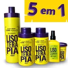 Kit Lisoterapia Liso Extremo Sem Formol Progressiva Máscara Tonico Shampoo Condicionador  5x1