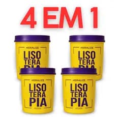 Kit 4 Máscaras Lisoterapia 400g Capilar Tratamento Profundo | Hidratação Nutrição  - Contem Variação