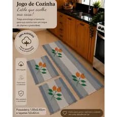 Jogo de Cozinha 3 Peças 100% Algodão – Sofisticado, Suave ao Toque | Estilo e Funcionalidade