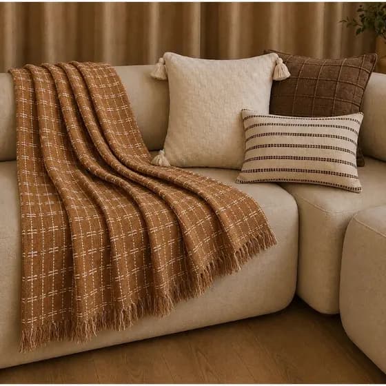 Manta Para Sofá Luxo 1,20x2,00 - 100 % Algodão -Estilo, Conforto e Sofisticação para sua Casa