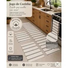 Jogo de Cozinha Linha Nobreza Tapete 100%Algodão– Conforto e Elegância em Cada Passo