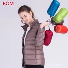 Novas Jaquetas Ultra-Leves de Penas de Pato Branco para Mulheres, Outono Inverno, Cor Doce, Design Slim, Quentes e Curta
