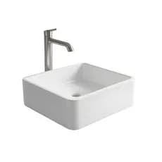 Cuba de Apoio Retangular Moderna p/ Banheiro 30cm Branca Preta - Blue Moby
