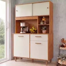 Armário de Cozinha Kit Compacto 4 Portas 1 Gaveta Organizadora Moderno - Blue Moby