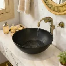 Cuba de Sobrepor de Fácil Instalação Para Banheiro e Lavabo Blue Moby Cor Preto – Pia Moderna