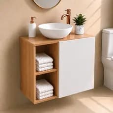 Gabinete Suspenso 2 Nichos e 1 Porta Banheiro Moderno - Blue Moby