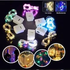 Luzes de Corda LED Cobre Puro 2m/50 Leds - 3 Modos de Piscar | Decorações Festivas