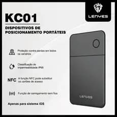 Rastreador Bluetooth Tag Inteligente para iPhone, Localizador iOS com IP68 e NFC, para Pets e Chaves LENYES