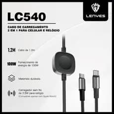 Cabo de dados Tipo C com duas extremidades | Cabo de dados USB-C, carregamento rápido de 100 W, durável LENYES