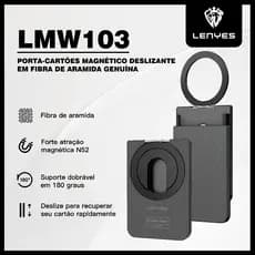 Suporte de cartão magnético para celular com tecido Kevlar ultrafino, para iPhones com tecnologia MagSafe LENYES