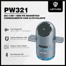 Carregador por Indução iPhone Dock 15W 4 Em1 Compatível  AirPods e Apple Watch Série 1 até Série 7 LENYES