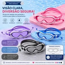 Óculos de Natação Infantil Premium Lente HD Antiembaçante Vedação Profissional ENVIO IMEDIATO!