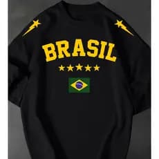 Camisetão Feminina Brasil Seleção Copa Streetwear Oversized Estilosa 100% Algodão Premium