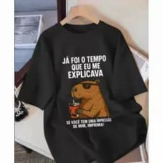 Camiseta Camisa  Blusa Delicada Fofa Barata Casual Meme Engraçada Estilosa Capivara Premium