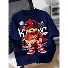 Camisa masculina urso modelo novo camisa de algodão 100% lançamento conforto qualidade premium