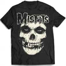 Camiseta de Banda de Rock Punk Misfits Camisa Qualidade Premium