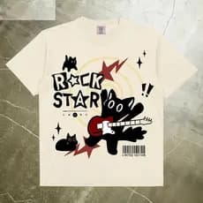 Camiseta Gatinho Rock Rockeiro Fofa Algodão Regular e Oversized Plus Size Confortavel Premium