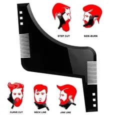 Régua Molde P/ Barba Com Pente - Alinhador e Modelador de Barba