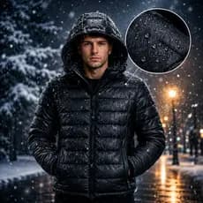 Jaqueta Puffer Masculina Bobojaco Bomber Blusa de Frio Inverno Neve Com Touca Removível