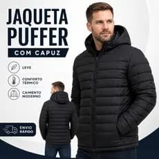Jaqueta Puffer Bobojaco Corta Vento de Frio Impermeavel Gominho Casual Masculina Capuz Removivel
