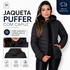 Jaqueta Bobojaco Capuz Removivel Preta Feminina