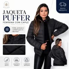 Jaqueta Capuz Removivel Bobojaco Preto Feminino