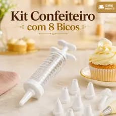 Bisnaga Decoradora de Bolos Kit Confeiteiro com 8 Bicos Para Chantilly