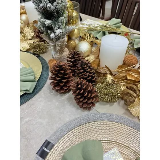 Kit Pinhas Naturais Enfeite de Natal Artesanato Pinhas secas Mesa Natalina sustentável ecológica Decoração escandinava