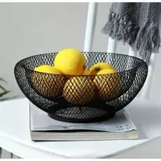 Fruteira de Metal Telada Preta – Moderna e Elegante