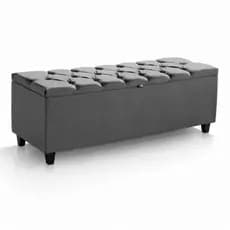 Banco Baú Estofado Capitonê 120cm com Pistão Organizador Quarto Sala Banco Decorativo Multifuncional