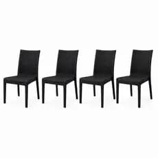 Kit Cadeira Rattan Fibra Sintética Área Gourmet Piscina Jardim Varanda Cozinha Moderna Reforçada