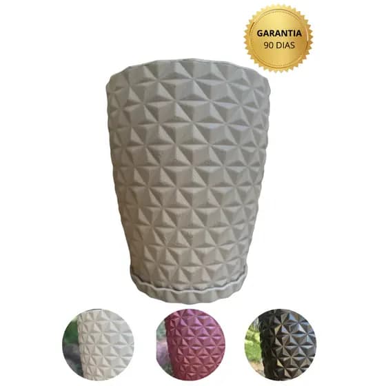 Vaso para decoração e plantas - polietileno diamante P COM PRATO COLETOR